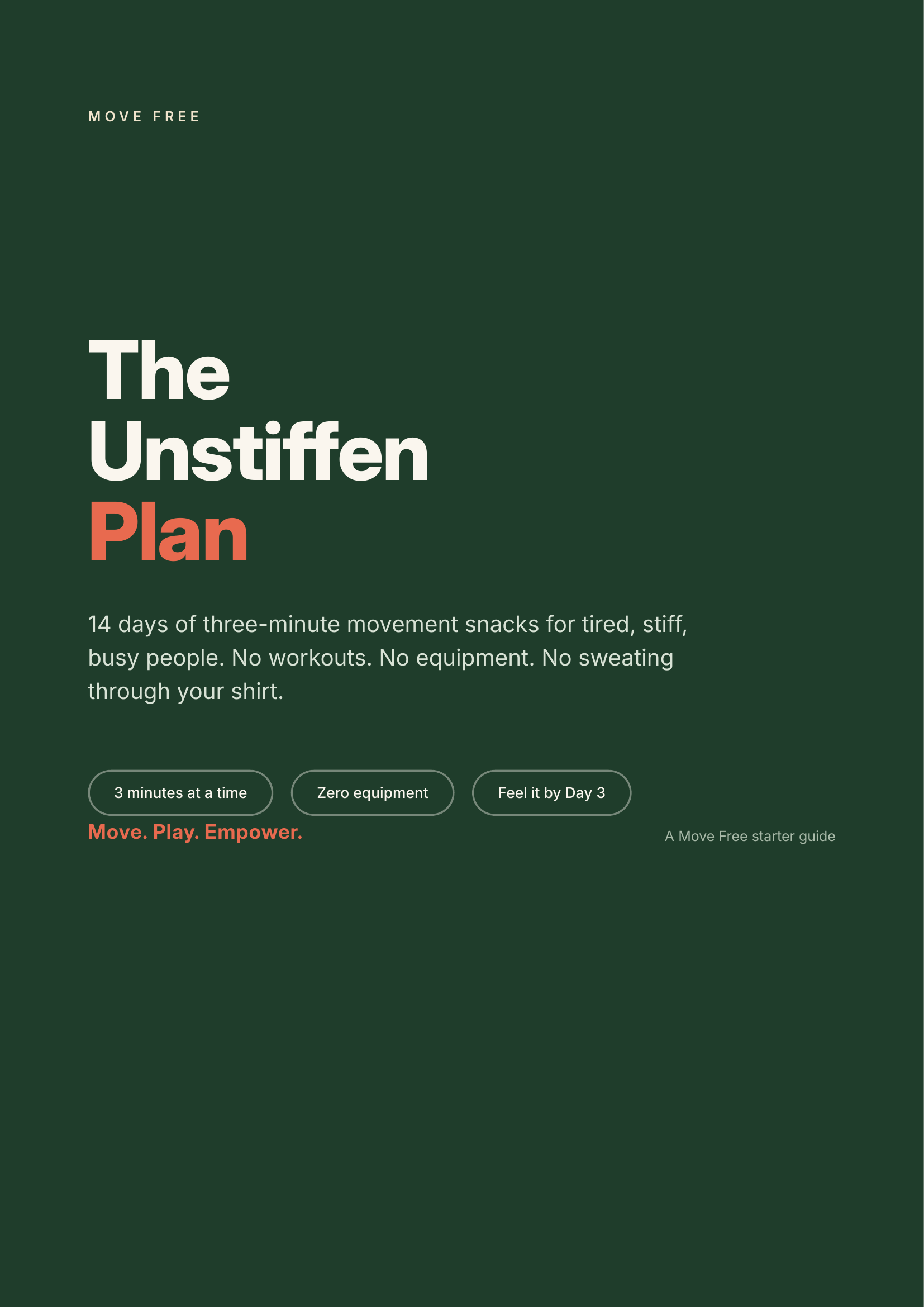 The Unstiffen Plan cover, a Move Free starter guide